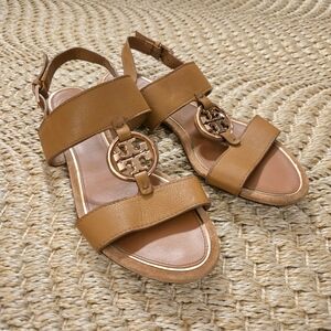 Tory Burch Brown Leather Sandals